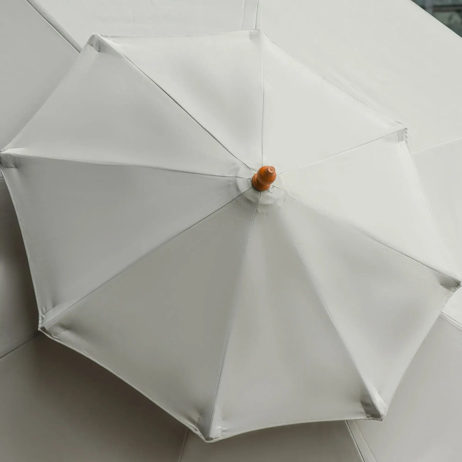 2.7 m Double Tier Wooden Garden Parasol Outdoor Patio Sun Umbrella for Shade - Home and Garden Furniture Shop - rustic - furniture