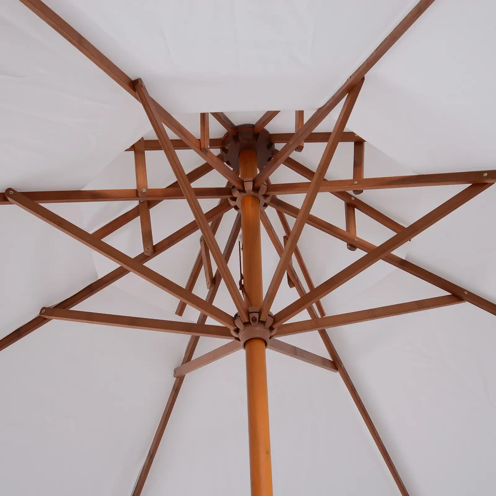 2.7m Double Tier Garden Parasol Bamboo Patio Umbrella Outdoor Sunshade Canopy - Home and Garden Furniture Shop - rustic - furniture