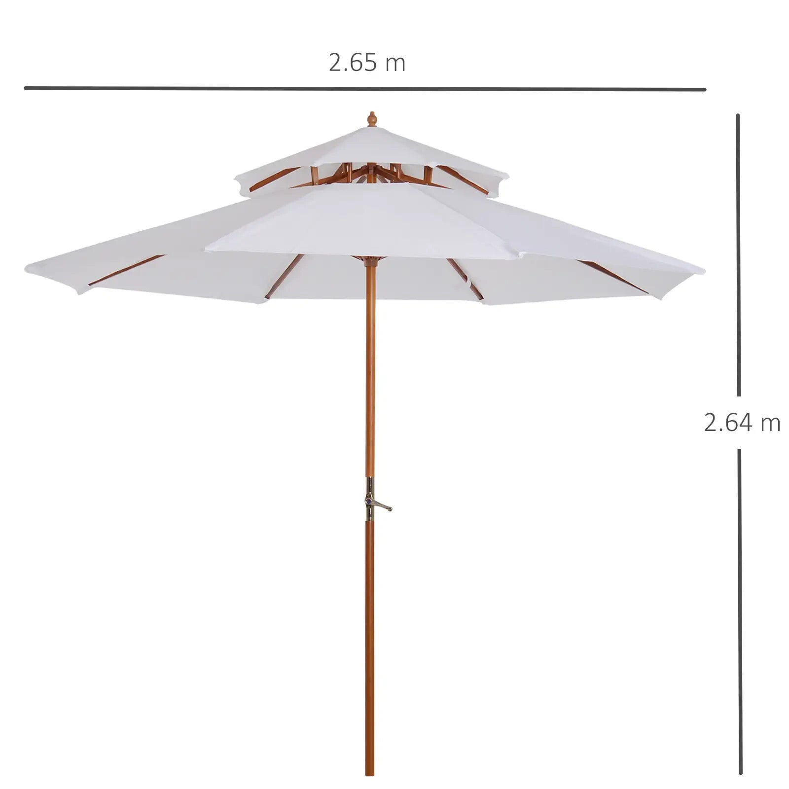2.7m Double Tier Garden Parasol Bamboo Patio Umbrella Outdoor Sunshade Canopy - Home and Garden Furniture Shop - rustic - furniture