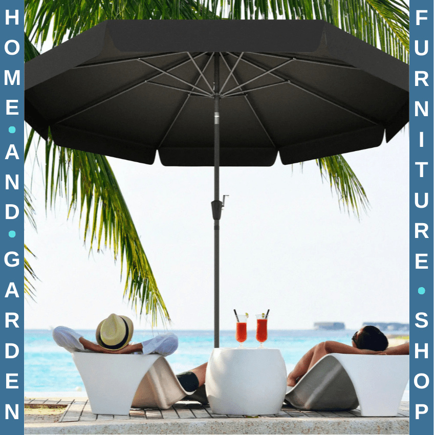 2.7m Garden Parasol Outdoor Sun Shade Table Umbrella with Tilt Crank and Ruffles - Home and Garden Furniture Shop - rustic - furniture