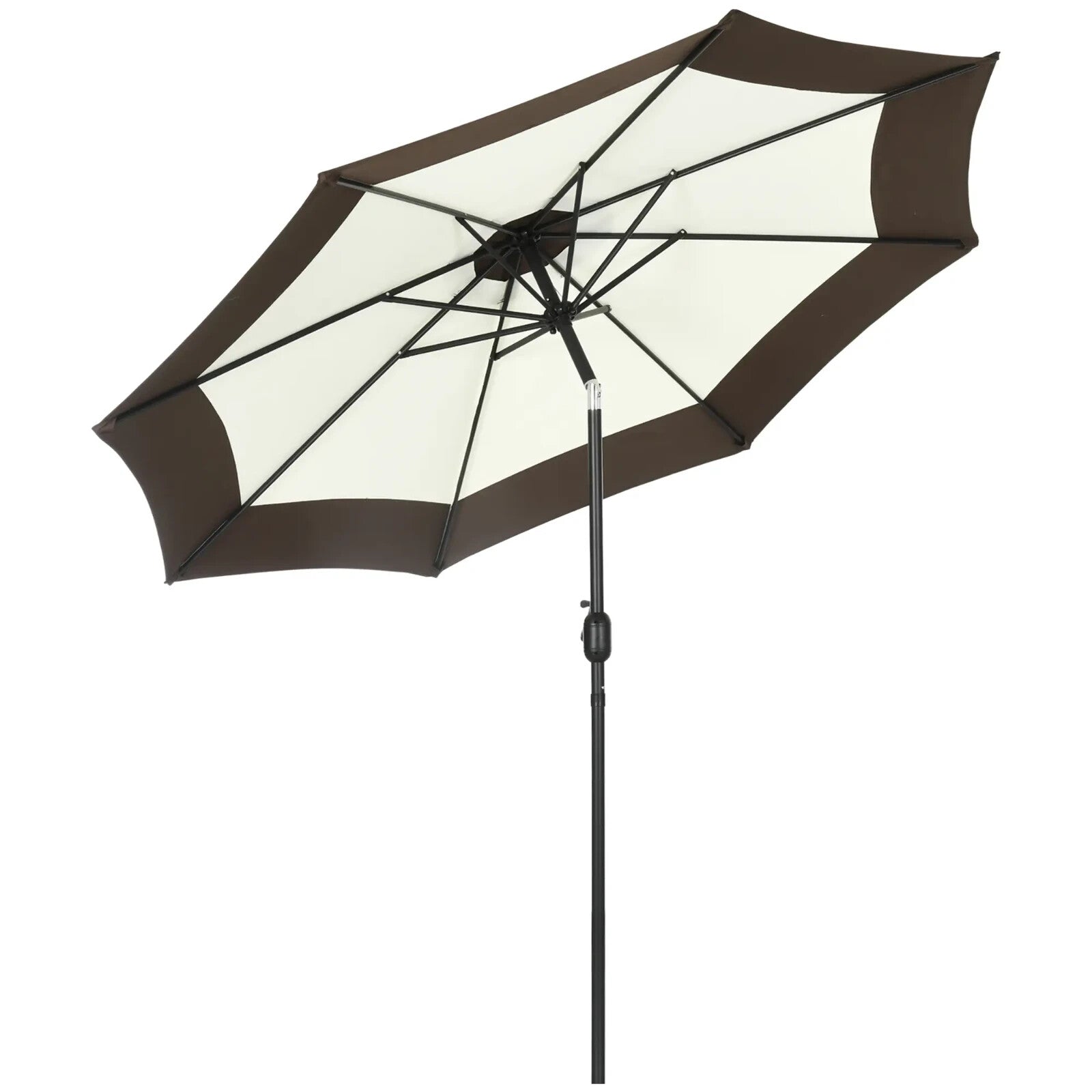 2.7m Garden Parasol Umbrella with Tilt Crank and 8 Ribs for Patio or Beach Use - Home and Garden Furniture Shop - rustic - furniture