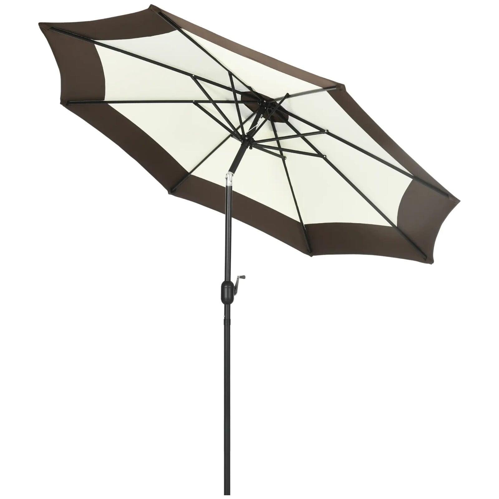 2.7m Garden Parasol Umbrella with Tilt Crank and 8 Ribs for Patio or Beach Use - Home and Garden Furniture Shop - rustic - furniture