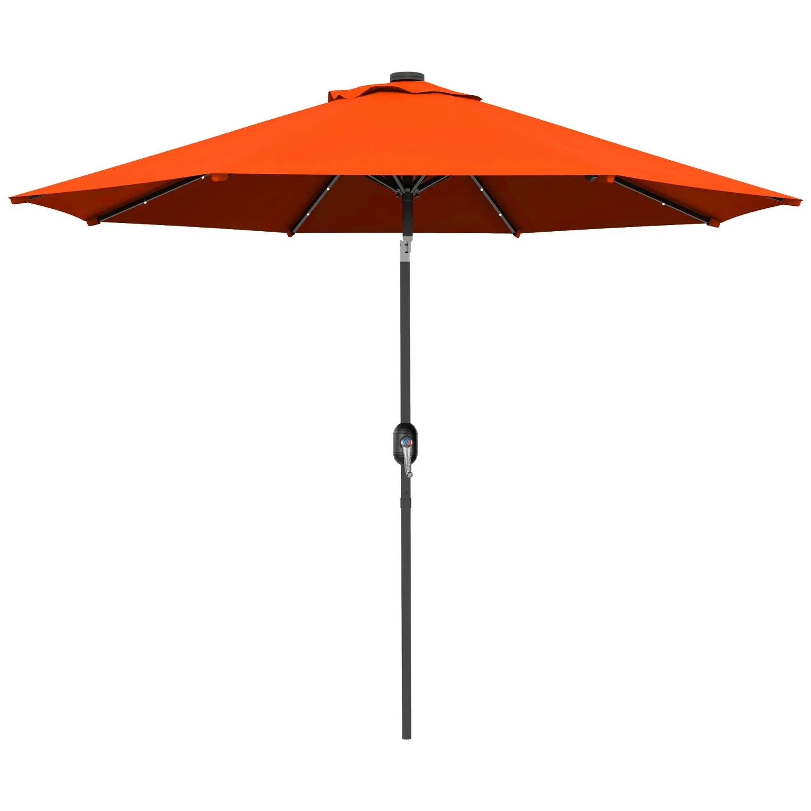 2.7m Patio Garden Parasol Umbrella with Tilt Crank and 24 LED Lights Outdoor Use - Home and Garden Furniture Shop - rustic - furniture