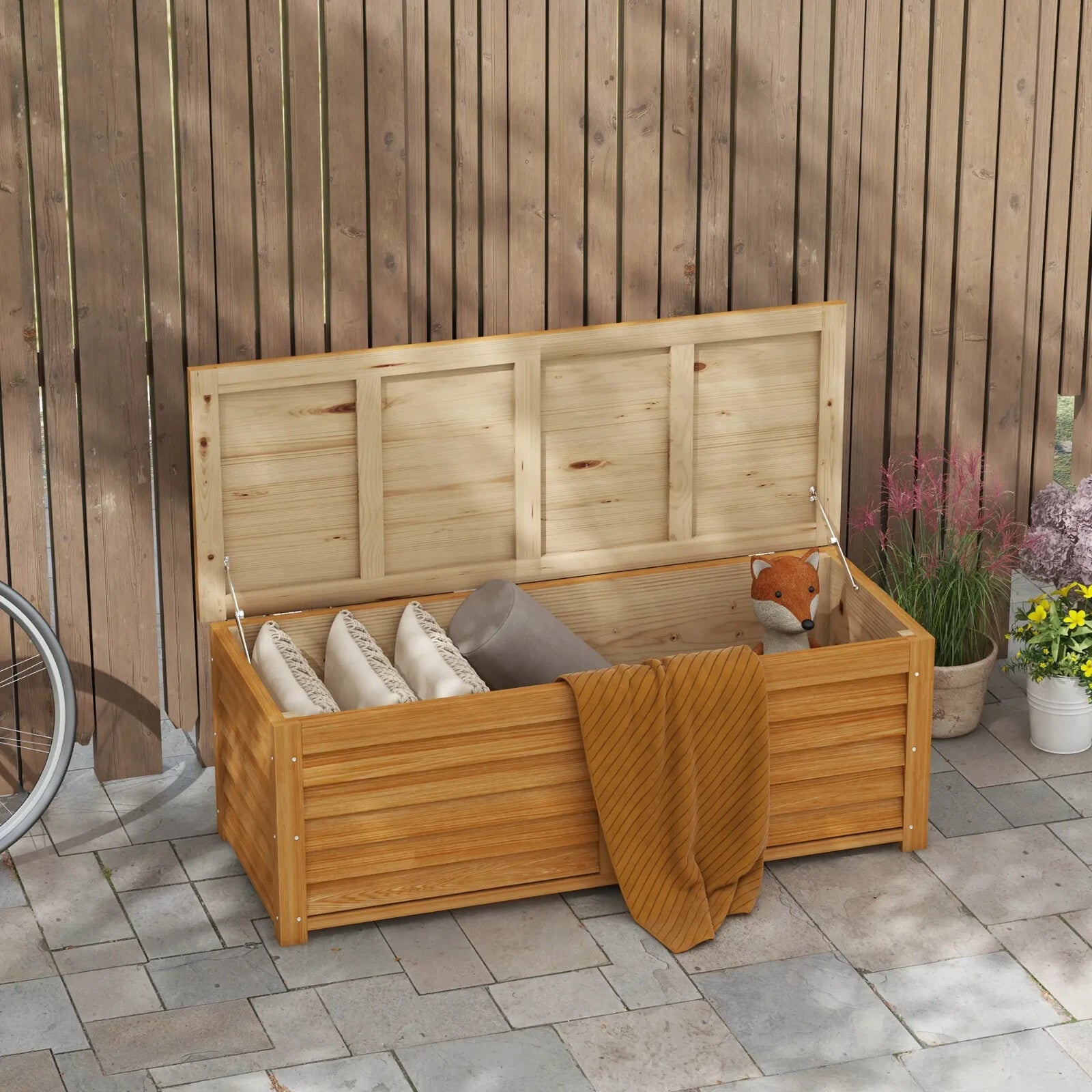 292L Outdoor Storage Box Garden Storage Container for Balcony, Porch, Poolside - Home and Garden Furniture Shop - rustic - furniture