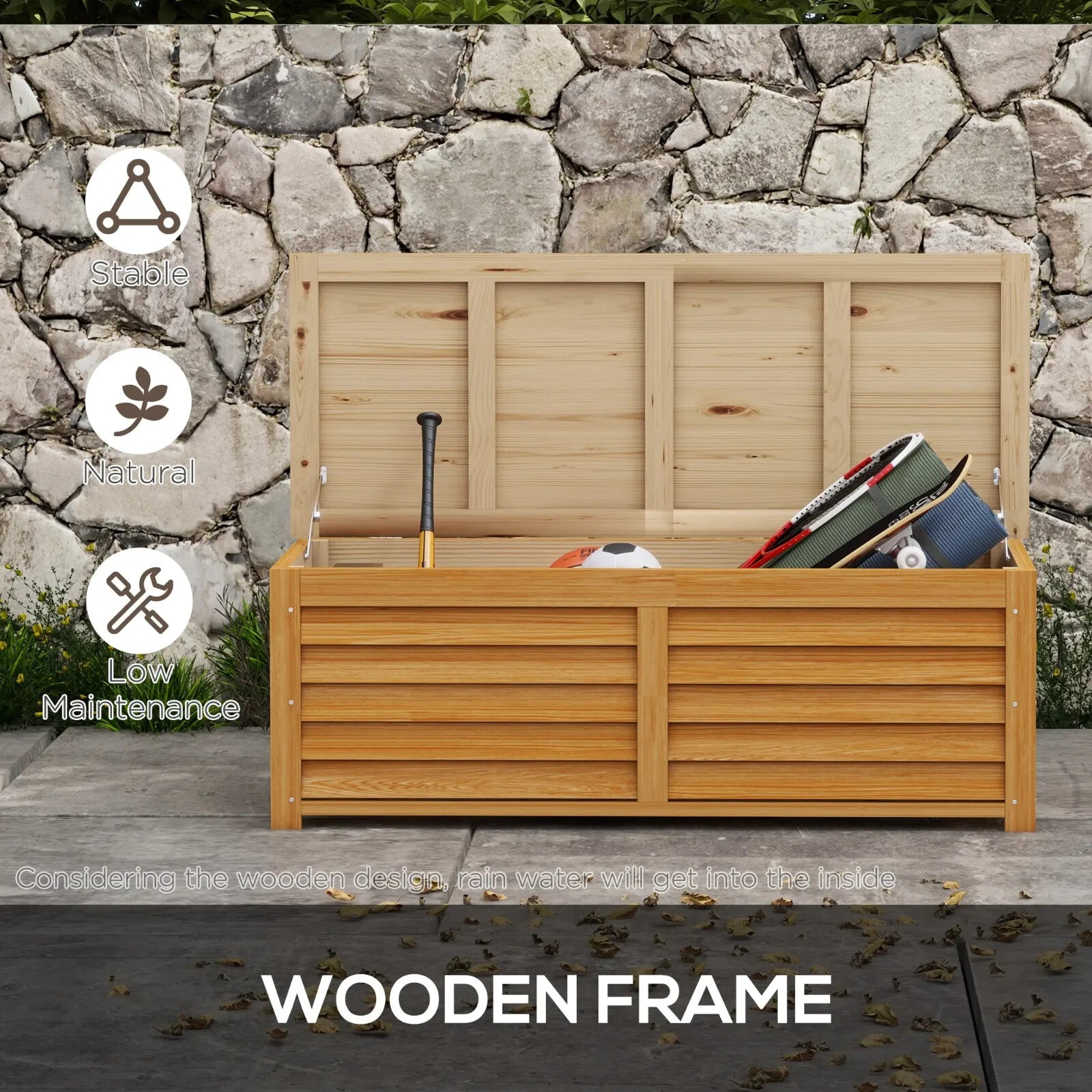 292L Outdoor Storage Box Garden Storage Container for Balcony, Porch, Poolside - Home and Garden Furniture Shop - rustic - furniture