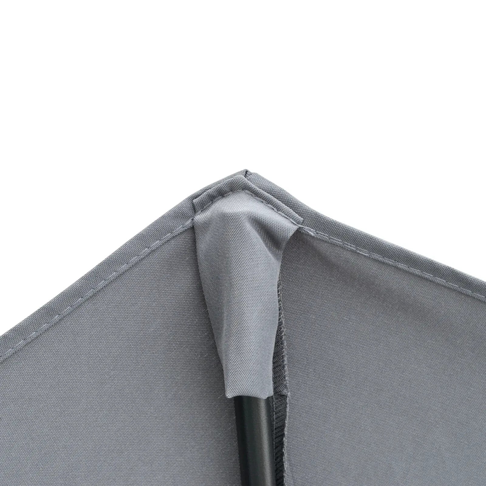 2m Half Garden Balcony Parasol with Crank Handle Double Canopy and Base Stand - Home and Garden Furniture Shop - rustic - furniture