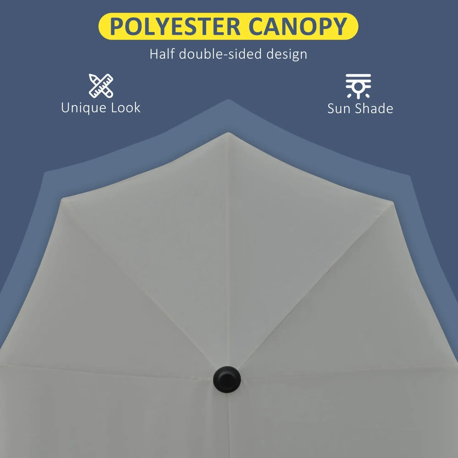 2m Half Garden Balcony Parasol with Crank Handle Double Canopy and Base Stand - Home and Garden Furniture Shop - rustic - furniture