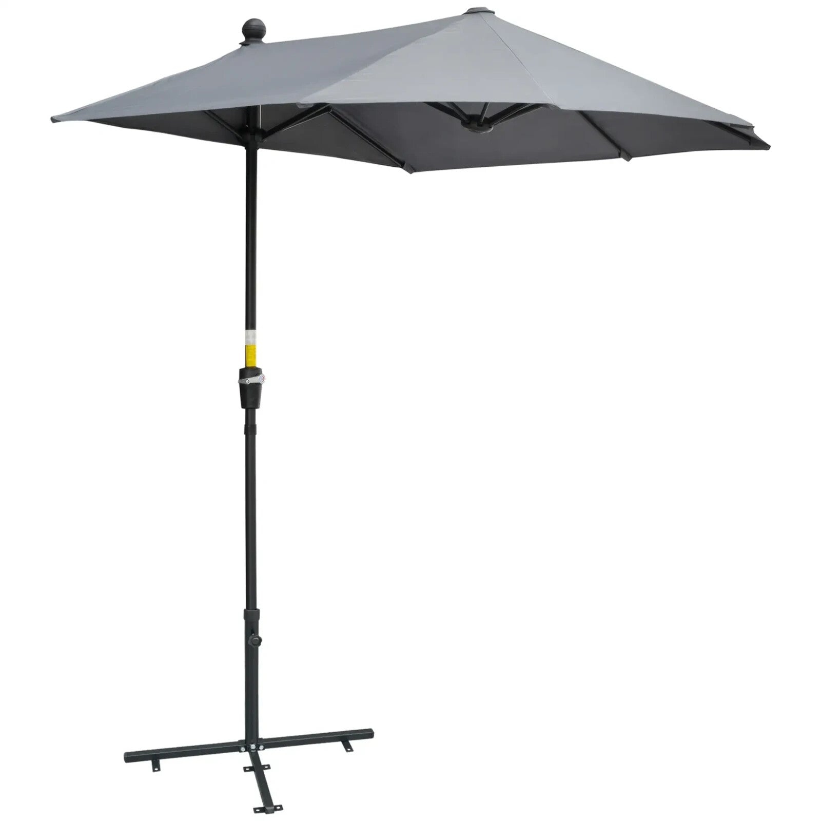 2m Half Garden Balcony Parasol with Crank Handle Double Canopy and Base Stand - Home and Garden Furniture Shop - rustic - furniture