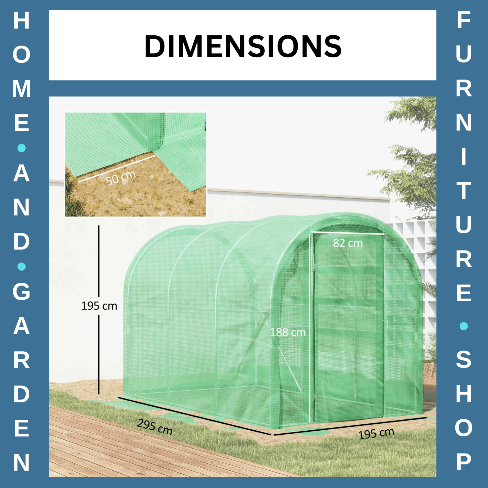 3 × 2 × 2m Polytunnel Greenhouse Walk In Grow House w/ PE Cover and Hinged Door - Home and Garden Furniture Shop - rustic - furniture