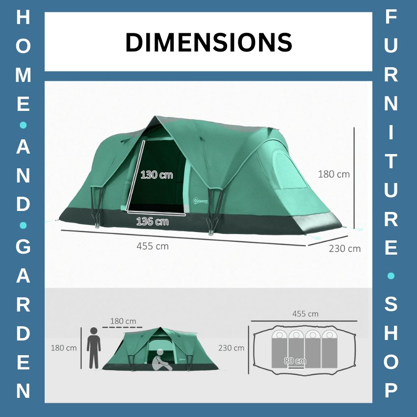 3 - 4 Man Dome Camping Tent with UV Protection and 3000mm Water Resistant Shelter - Home and Garden Furniture Shop - rustic - furniture