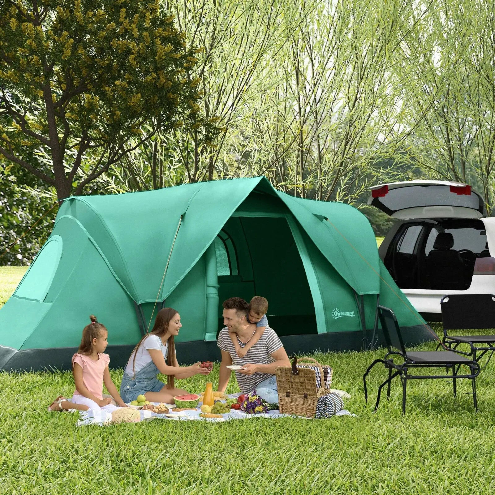 3 - 4 Man Dome Camping Tent with UV Protection and 3000mm Water Resistant Shelter - Home and Garden Furniture Shop - rustic - furniture