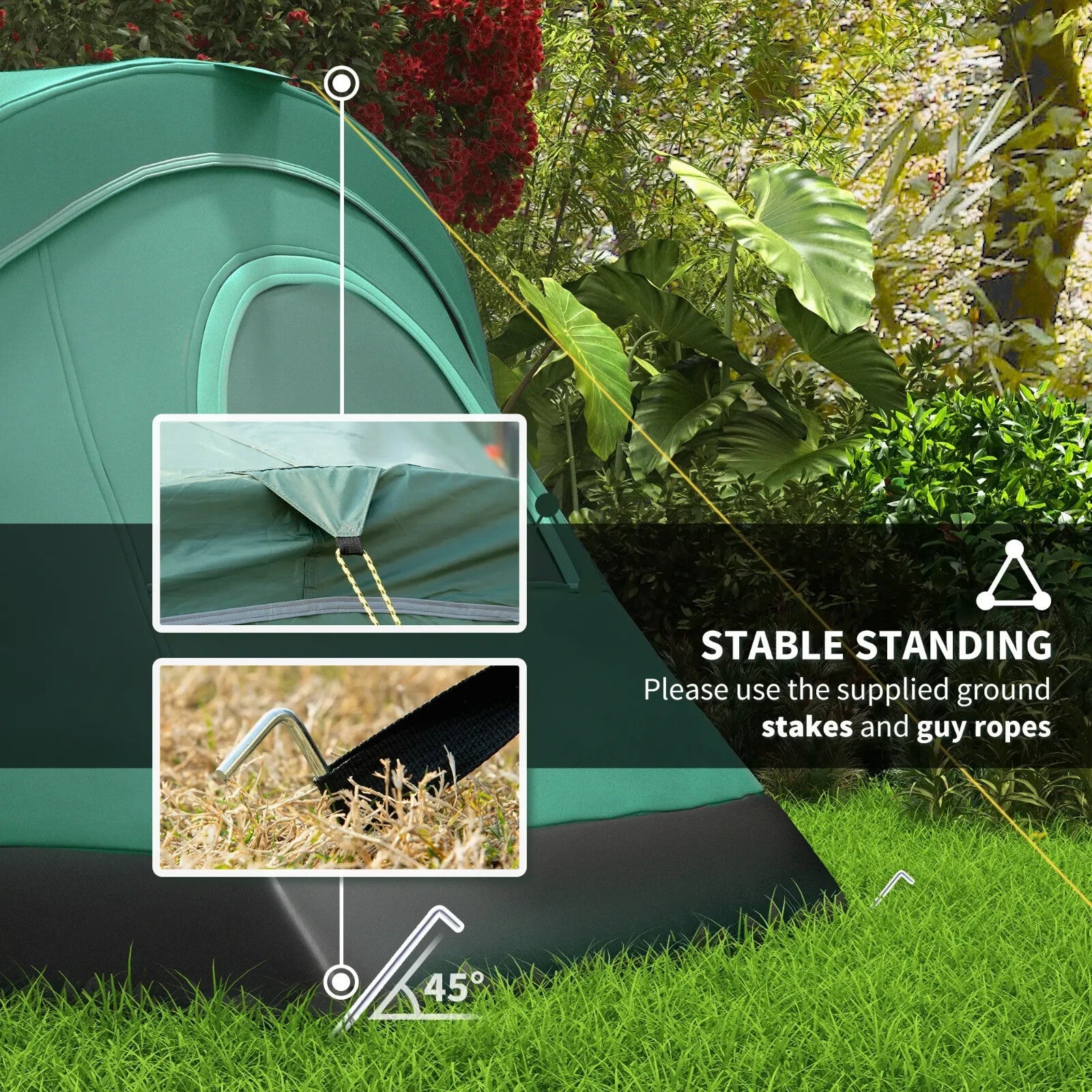 3 - 4 Man Dome Camping Tent with UV Protection and 3000mm Water Resistant Shelter - Home and Garden Furniture Shop - rustic - furniture