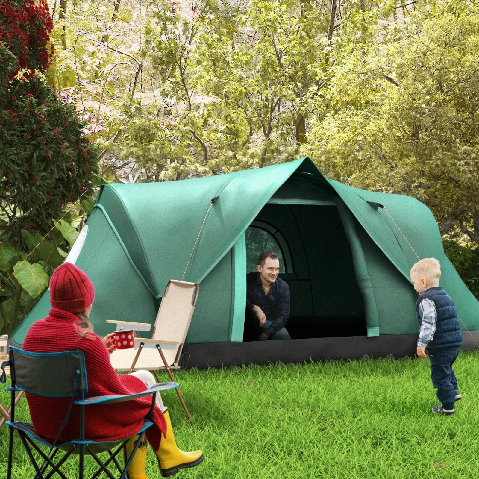3 - 4 Man Dome Camping Tent with UV Protection and 3000mm Water Resistant Shelter - Home and Garden Furniture Shop - rustic - furniture