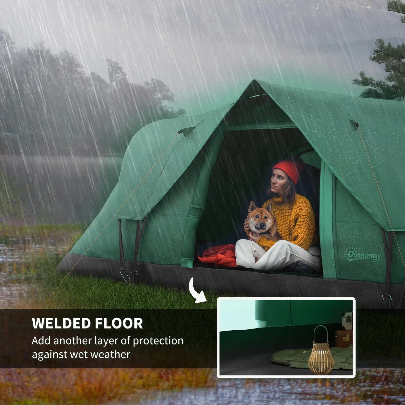3 - 4 Man Dome Camping Tent with UV Protection and 3000mm Water Resistant Shelter - Home and Garden Furniture Shop - rustic - furniture