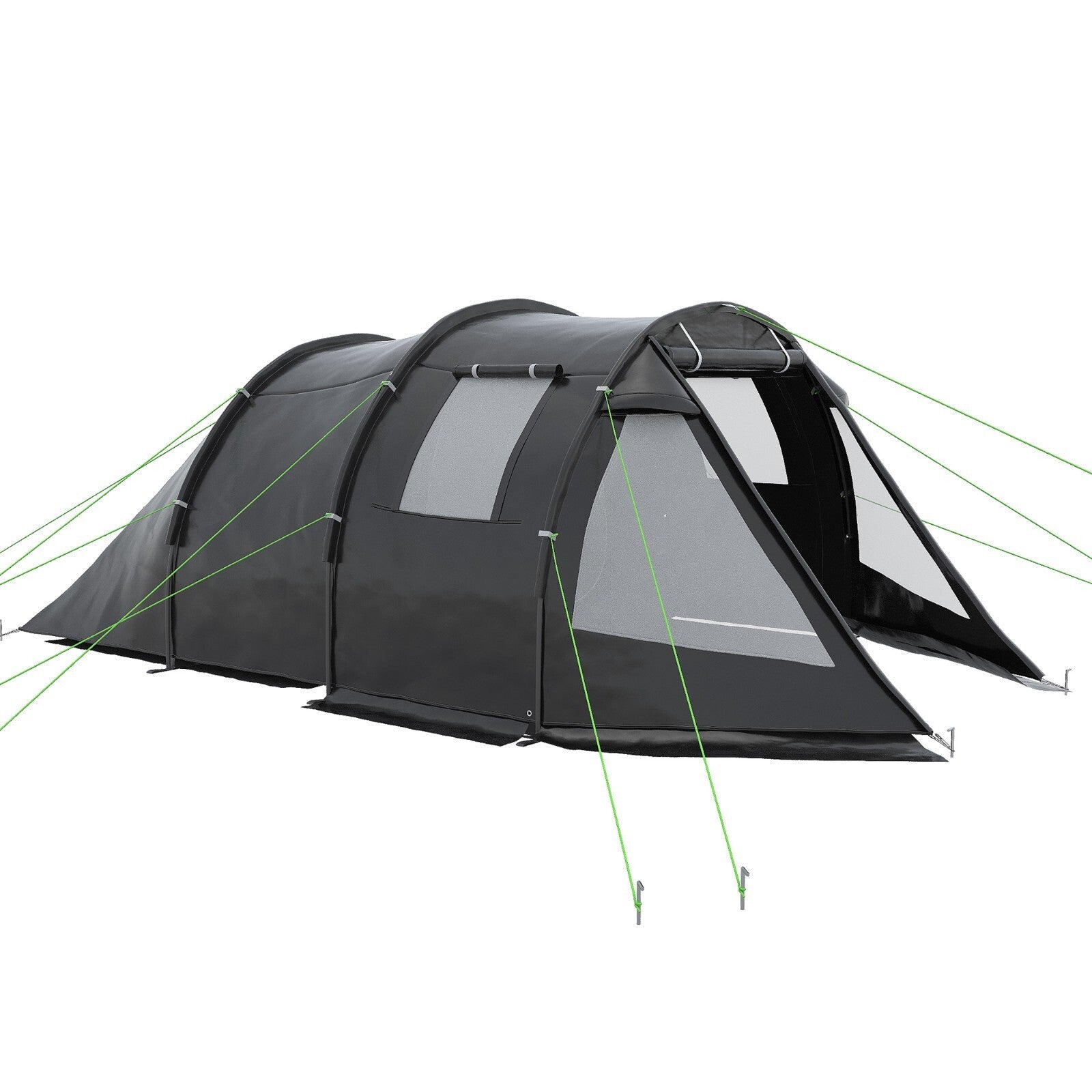 3 - 4 Man Tunnel Camping Tent with 2 Rooms Windows & Carry Bag for Hiking Fishing - Home and Garden Furniture Shop - rustic - furniture