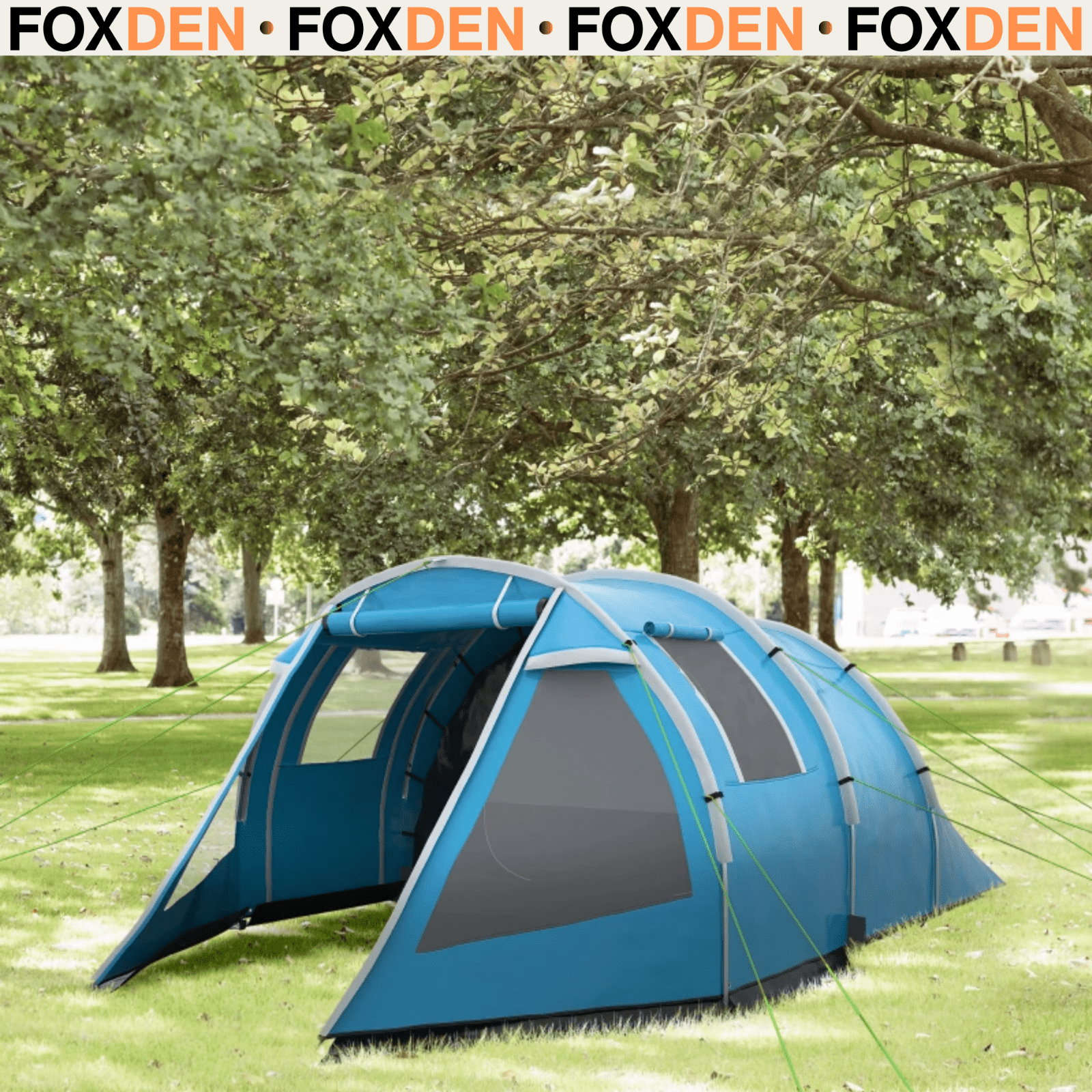 3 4 Man Tunnel Tent Air Vents Blue Carry Bag Festival Lightweight Poles FOXDEN - Home and Garden Furniture Shop - rustic - furniture