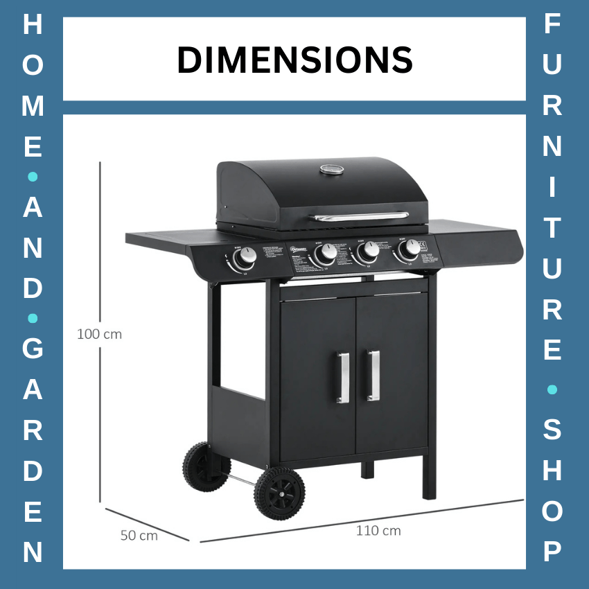 3 and 1 Gas Barbecue Grill w/ Side Burner & Large Cooking Area for Garden BBQs - Home and Garden Furniture Shop - rustic - furniture