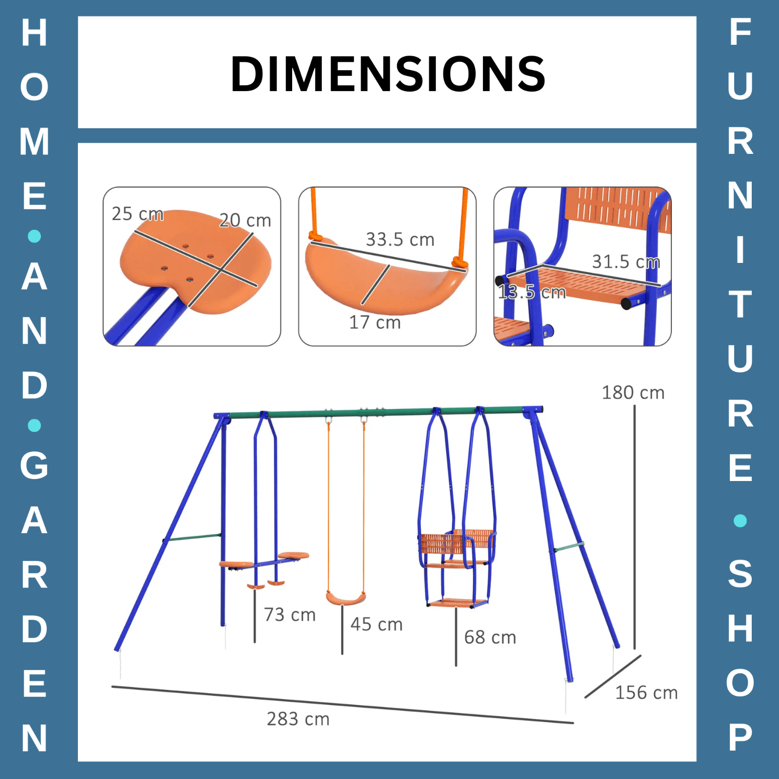 3 in 1 Metal Kids Swing Set with Glider Rocking Chair & Outdoor Swing for Garden - Home and Garden Furniture Shop - rustic - furniture