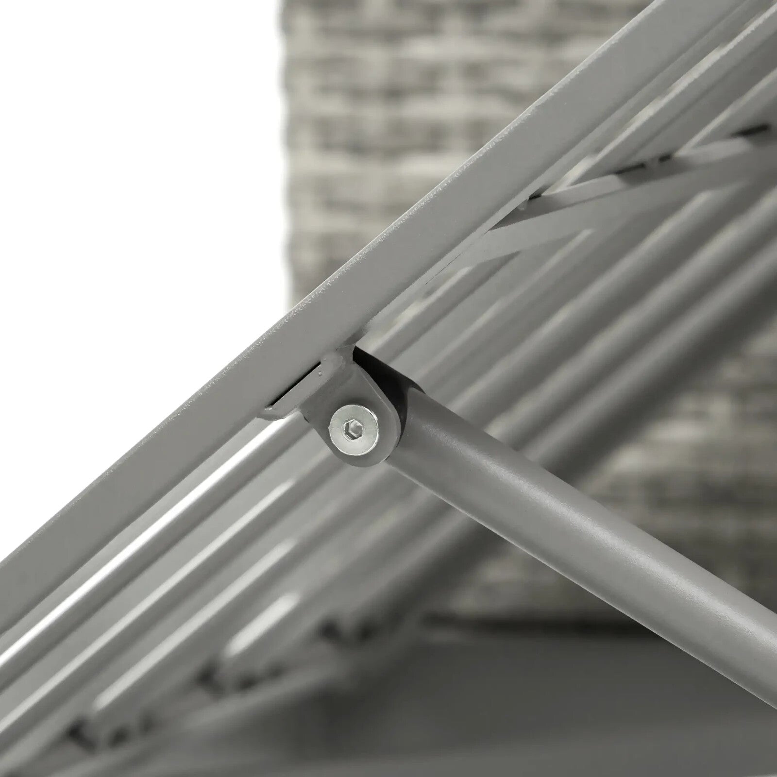 3 - in - 1 Rattan Bistro Set Wicker Garden Furniture with 2 - level Rising Table Grey - Home and Garden Furniture Shop - rustic - furniture