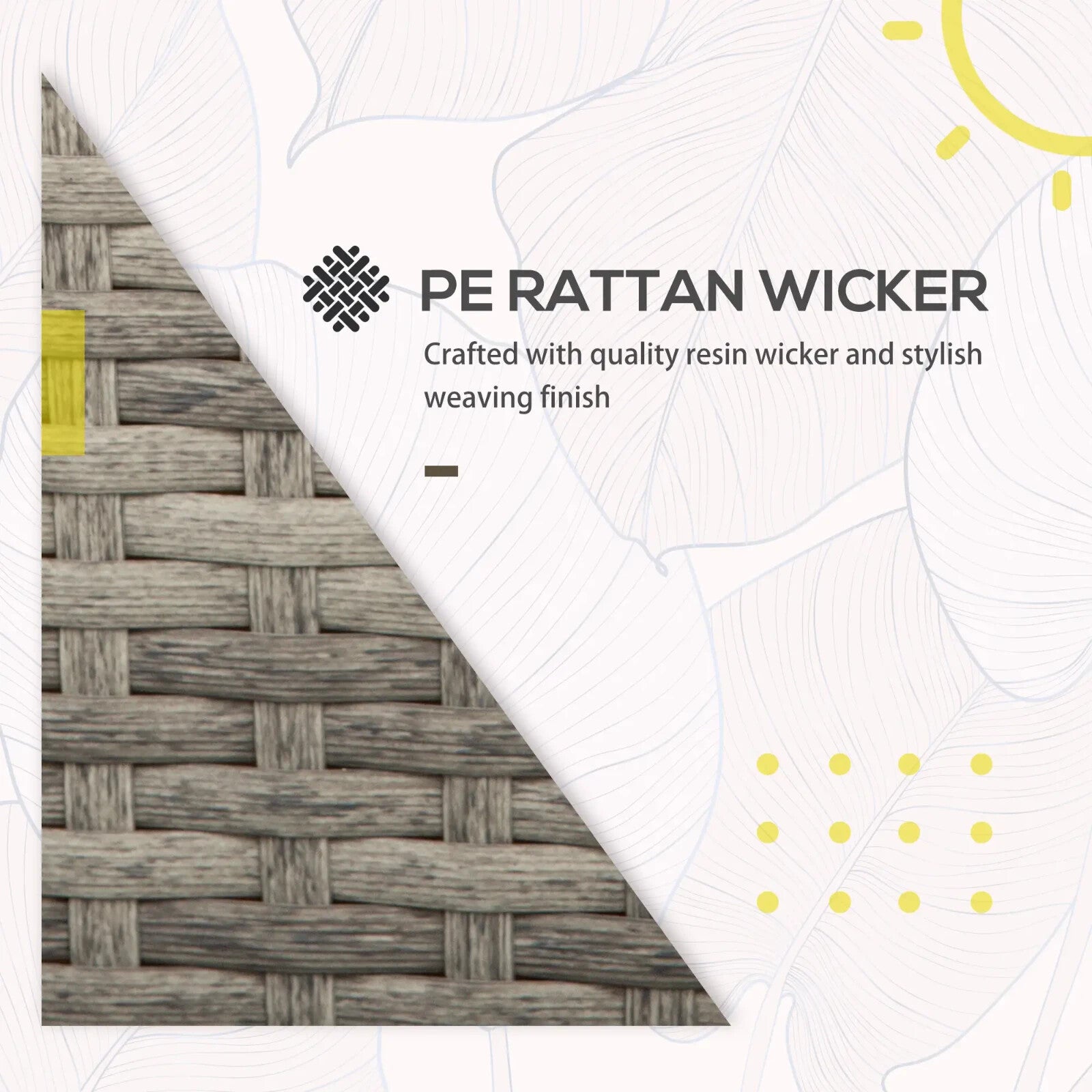 3 - in - 1 Rattan Bistro Set Wicker Garden Furniture with 2 - level Rising Table Grey - Home and Garden Furniture Shop - rustic - furniture