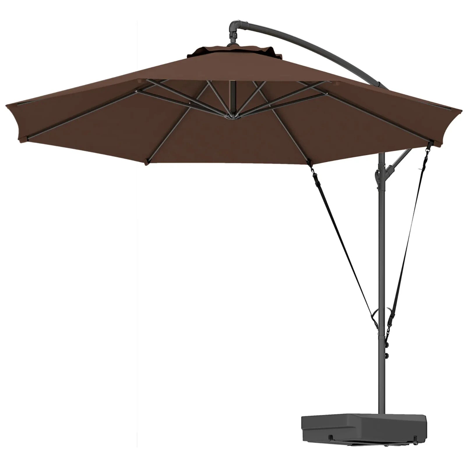 3 m Garden Cantilever Parasol Fillable Base Wind Strap Cover Hanging Umbrella - Home and Garden Furniture Shop - rustic - furniture