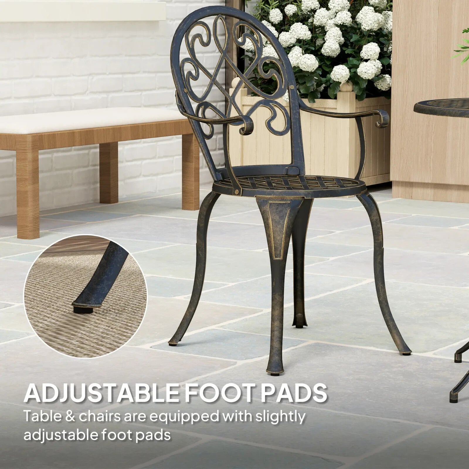 3 Piece Aluminium Bistro Set for 2 Garden Patio Table & Chairs Outdoor Furniture - Home and Garden Furniture Shop - rustic - furniture