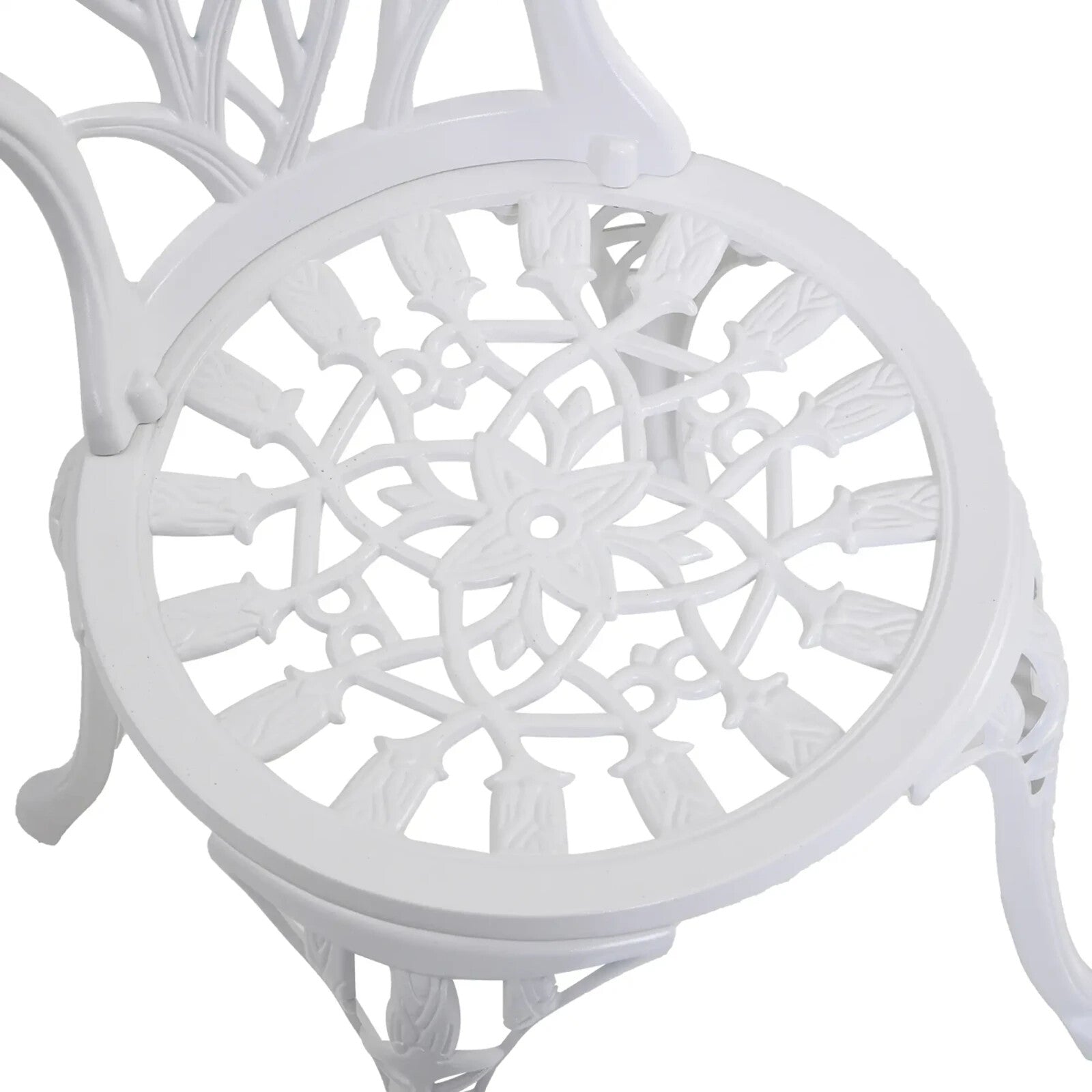 3 Piece Aluminium Patio Bistro Set Table & Chairs with Umbrella Hole for Balcony - Home and Garden Furniture Shop - rustic - furniture