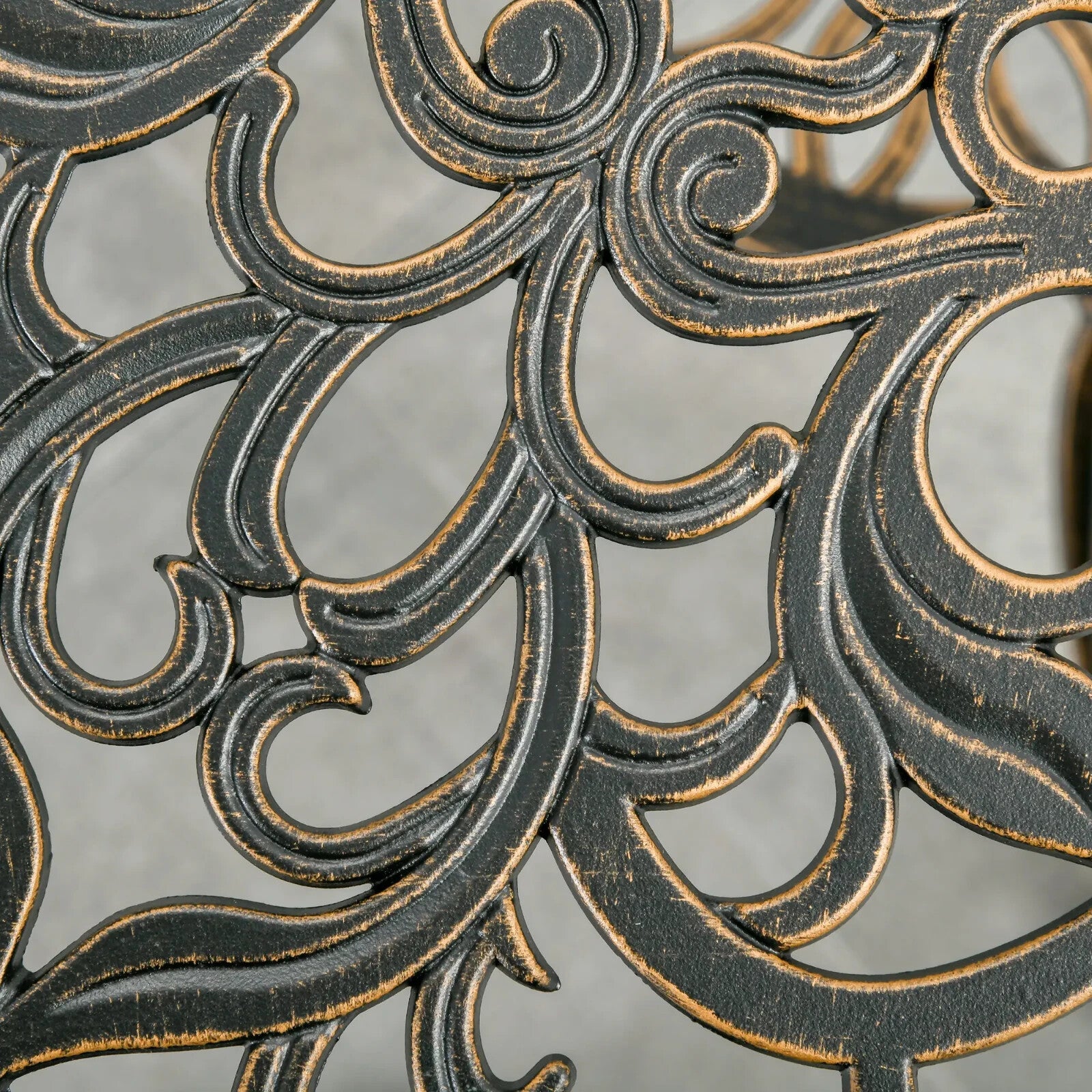 3 Piece Cast Aluminium Garden Outdoor Bistro Set with Parasol Hole and Cushions - Home and Garden Furniture Shop - rustic - furniture