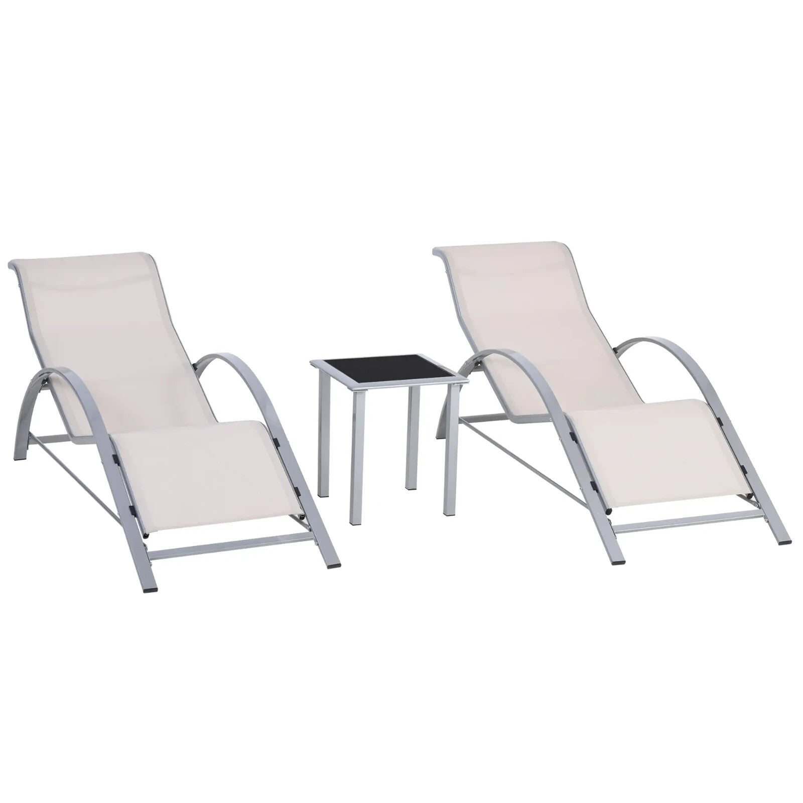 3 Piece Garden Lounge Chair Set with Recliners & Table for Patio or Outdoor Use - Home and Garden Furniture Shop - rustic - furniture