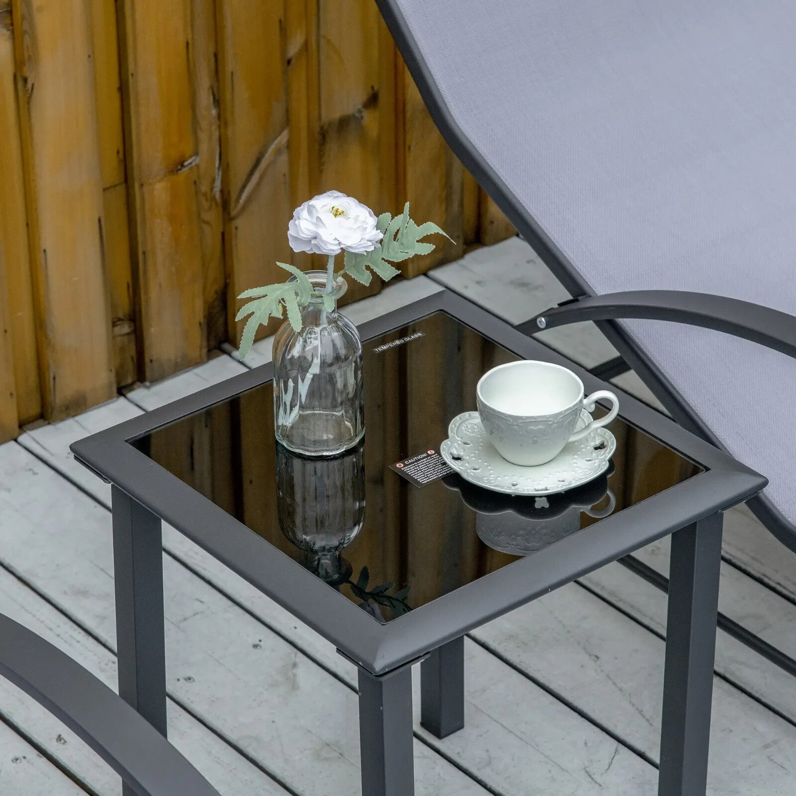 3 Piece Garden Recliner Sun Lounger Set with Table for Outdoor Patio Sunbathing - Home and Garden Furniture Shop - rustic - furniture