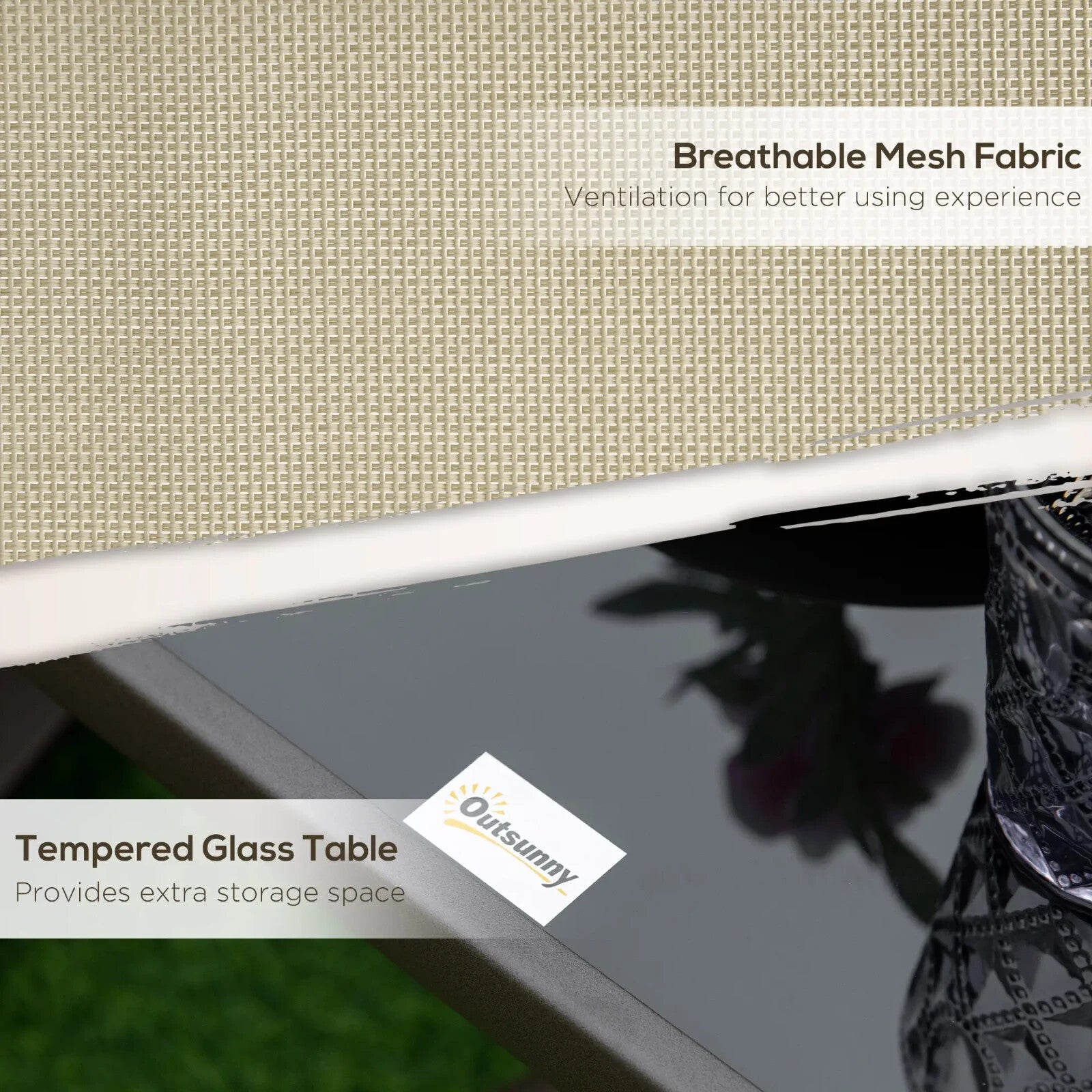 3 Piece Garden Rocking Chair Set with Armchairs and Tempered Glass Patio Table - Home and Garden Furniture Shop - rustic - furniture