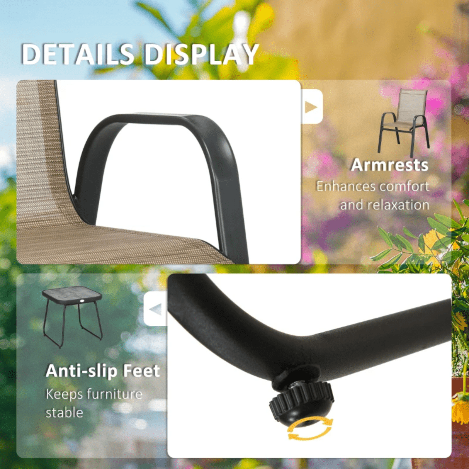 3 Piece Patio Bistro Set 2 Metal Garden Chairs and Coffe Table Outdoor Furniture - Home and Garden Furniture Shop - rustic - furniture