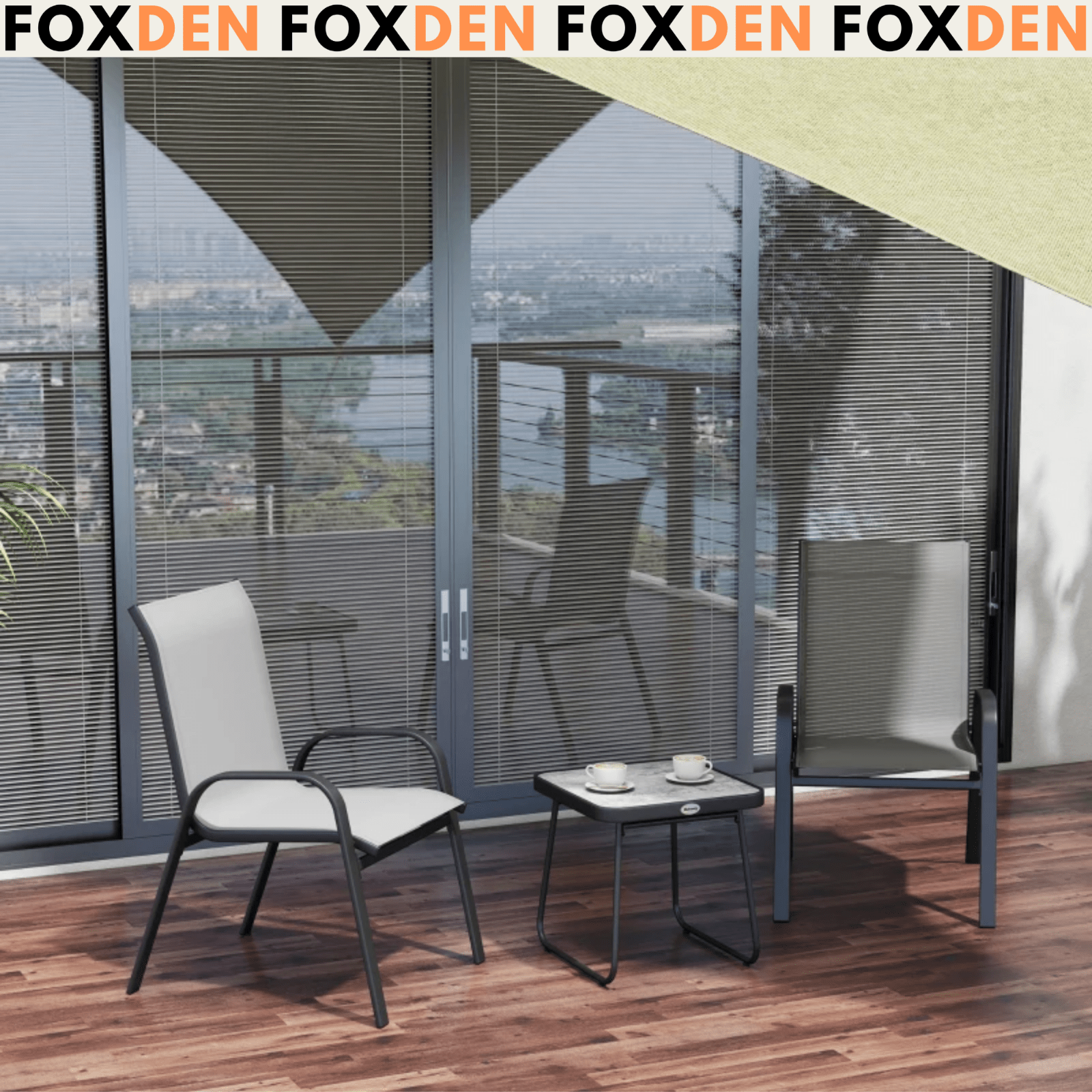 3 Piece Patio Bistro Set Metal Garden 2 Chairs and Coffe Table Outdoor Furniture - Home and Garden Furniture Shop - rustic - furniture