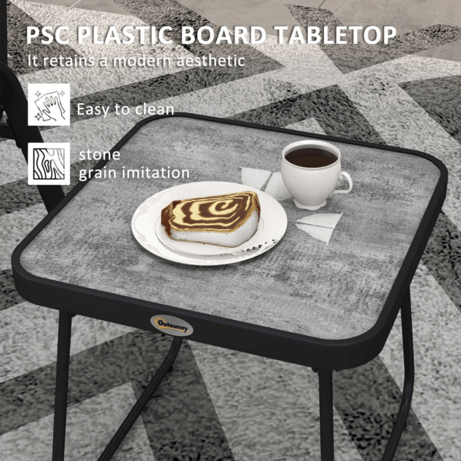 3 Piece Patio Bistro Set Metal Garden 2 Chairs and Coffe Table Outdoor Furniture - Home and Garden Furniture Shop - rustic - furniture