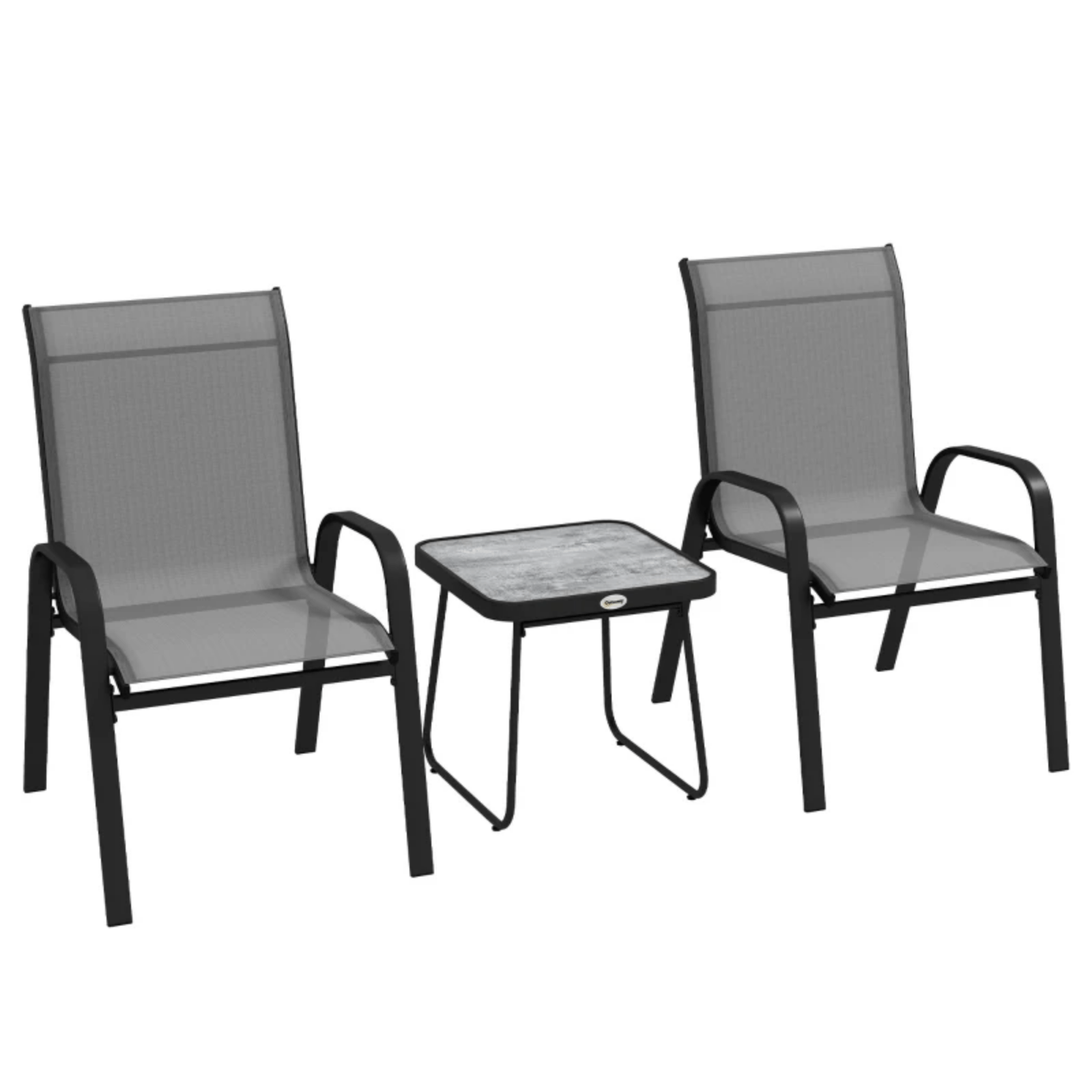 3 Piece Patio Bistro Set Metal Garden 2 Chairs and Coffe Table Outdoor Furniture - Home and Garden Furniture Shop - rustic - furniture