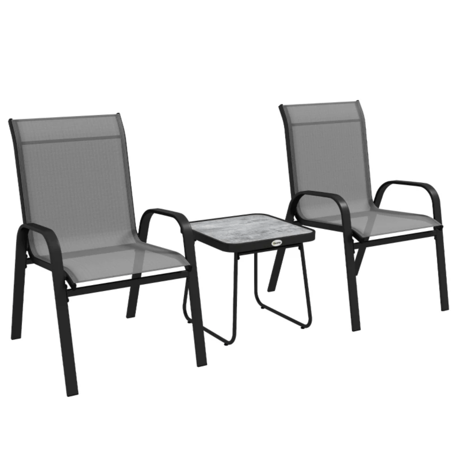 3 Piece Patio Bistro Set Metal Garden 2 Chairs and Coffe Table Outdoor Furniture - Home and Garden Furniture Shop - rustic - furniture