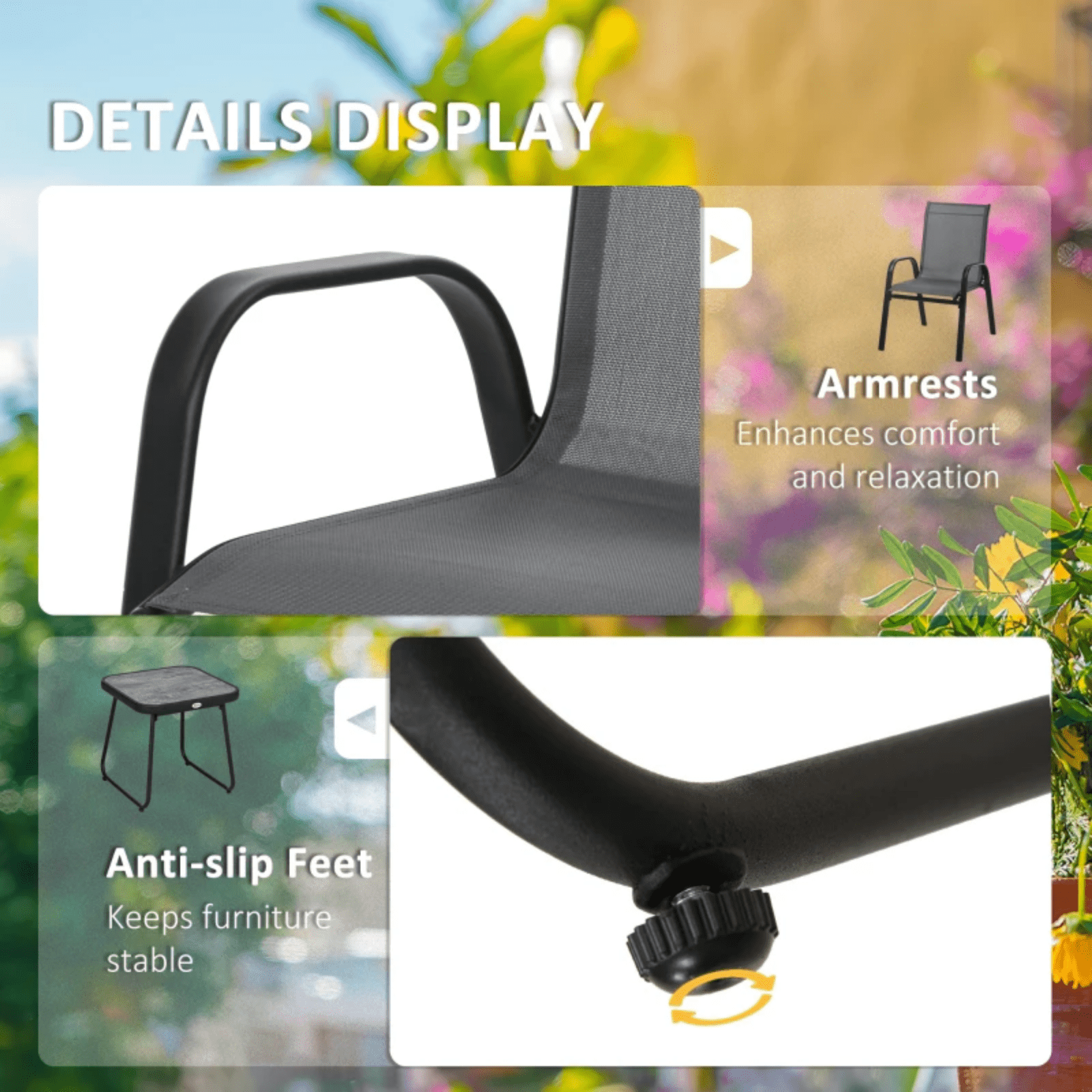 3 Piece Patio Bistro Set Metal Garden 2 Chairs and Coffe Table Outdoor Furniture - Home and Garden Furniture Shop - rustic - furniture