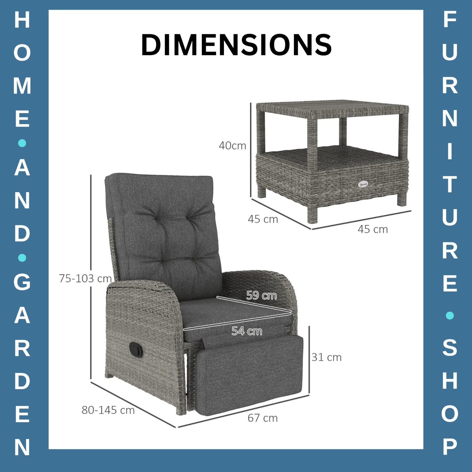 3 - Piece Rattan Bistro Garden Furniture Set with Cushion for Patio Garden Porch - Home and Garden Furniture Shop - #rustic - furniture#
