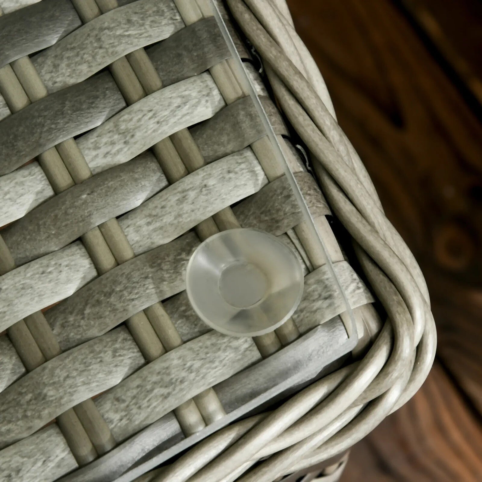 3 Piece Rattan Bistro Set Garden Balcony Furniture Cushions & Glass Top Table - Home and Garden Furniture Shop - rustic - furniture