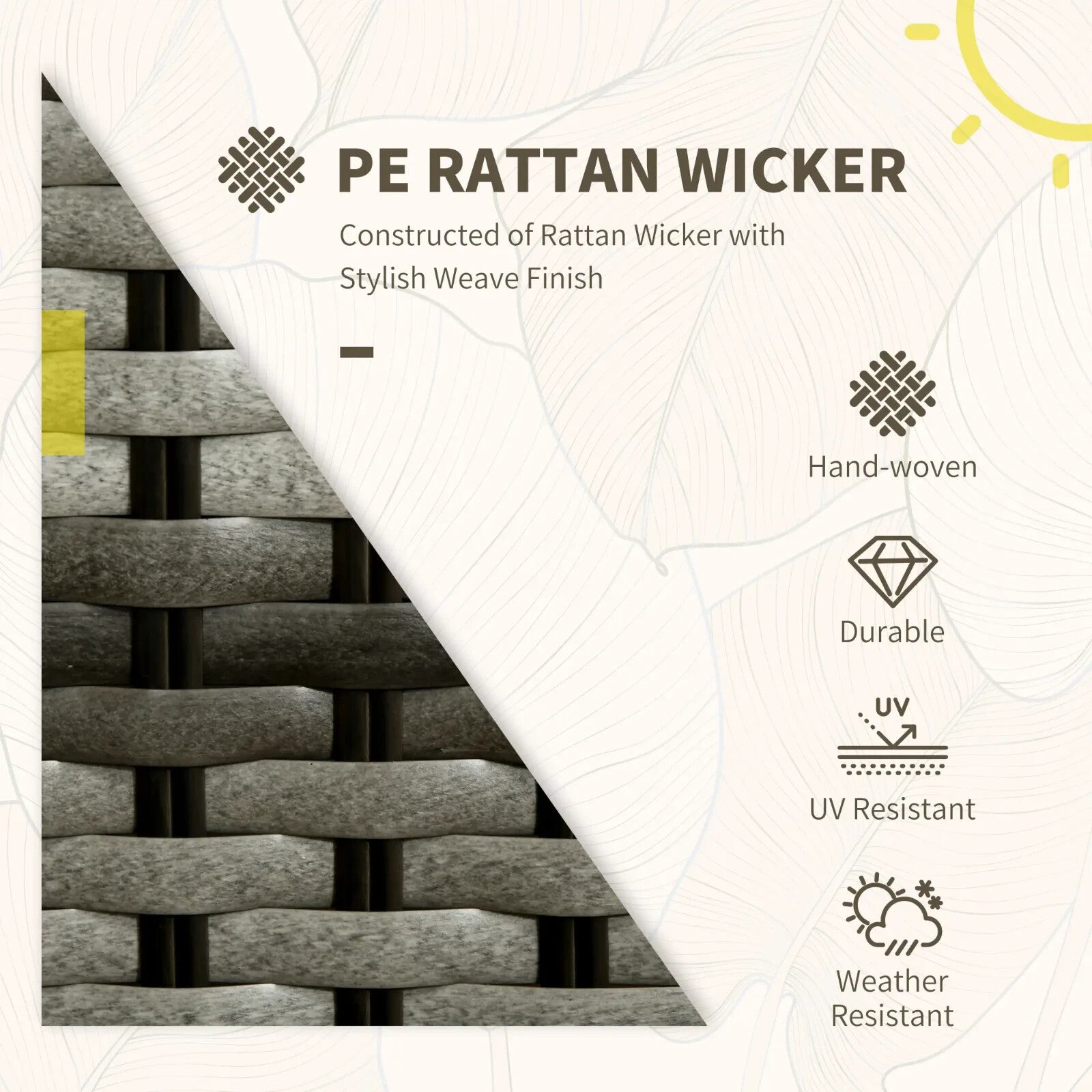 3 Piece Rattan Bistro Set Garden Balcony Furniture Cushions & Glass Top Table - Home and Garden Furniture Shop - rustic - furniture