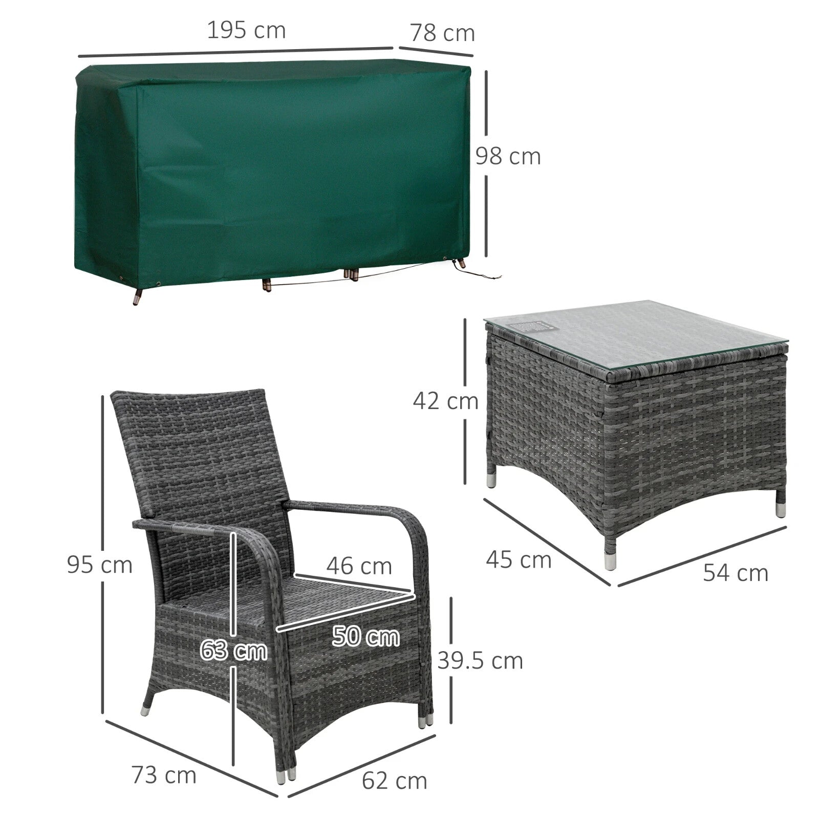 3 - Piece Rattan Bistro Set – Patio Table and Chairs with Steel Frame - Home and Garden Furniture Shop - rustic - furniture