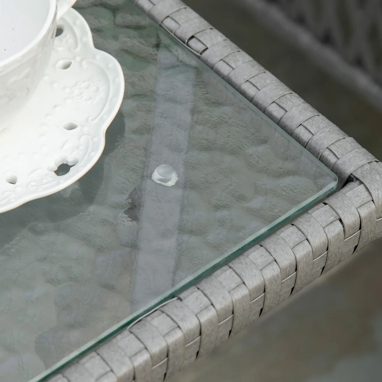 3 Piece Rattan Bistro Set with Coffee Table, Chairs and Cushions for Outdoor - Home and Garden Furniture Shop - rustic - furniture