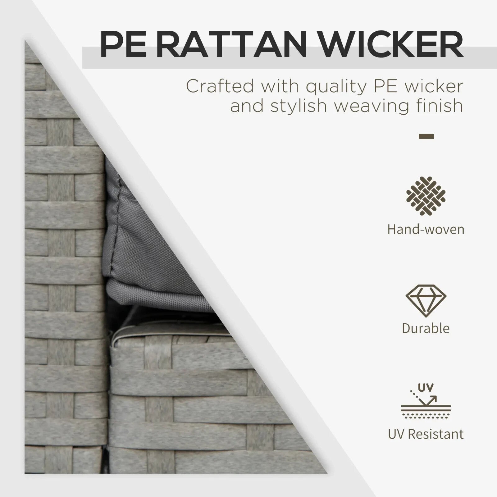 3 Piece Rattan Bistro Set with Coffee Table, Chairs and Cushions for Outdoor - Home and Garden Furniture Shop - rustic - furniture