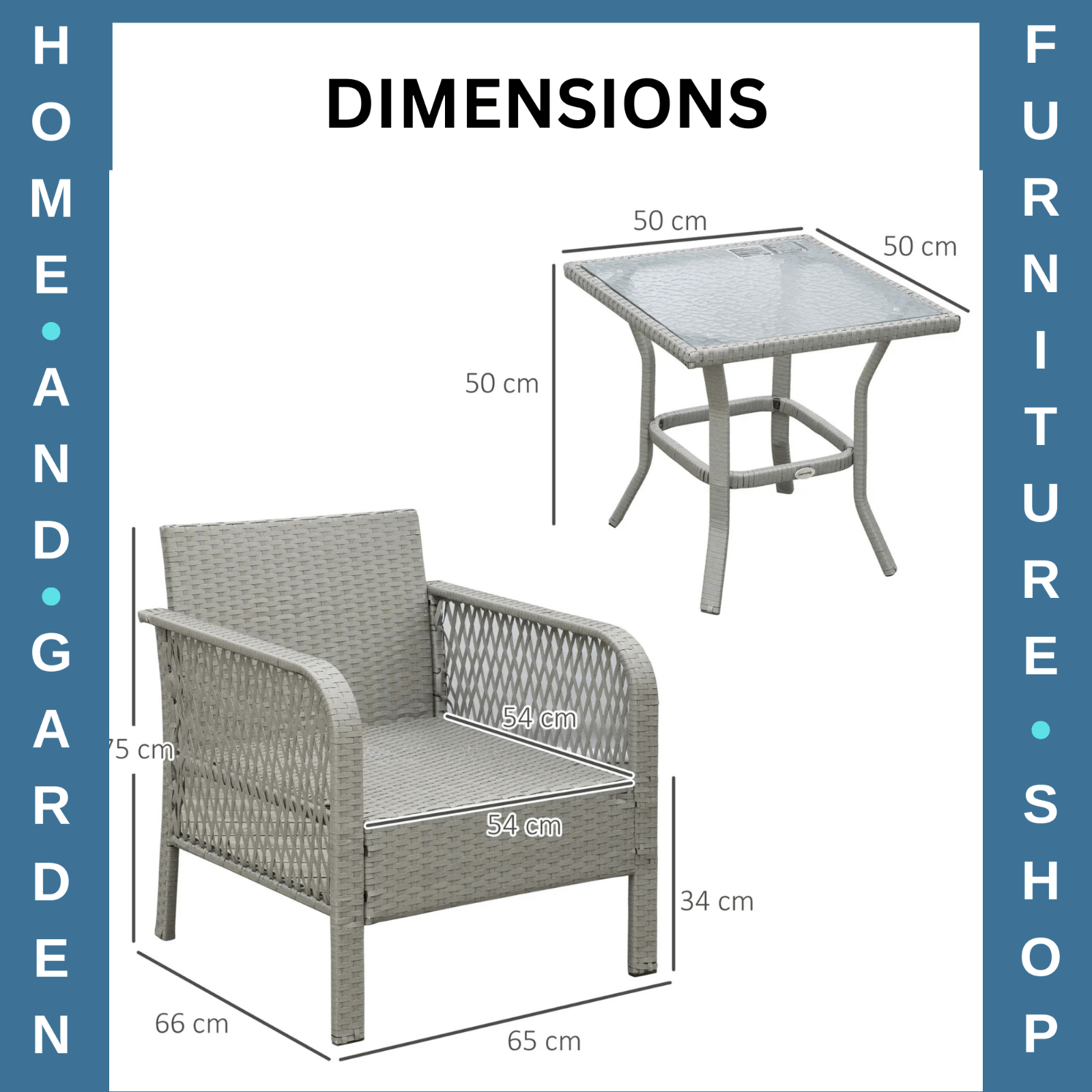 3 Piece Rattan Bistro Set with Coffee Table, Chairs and Cushions for Outdoor - Home and Garden Furniture Shop - rustic - furniture