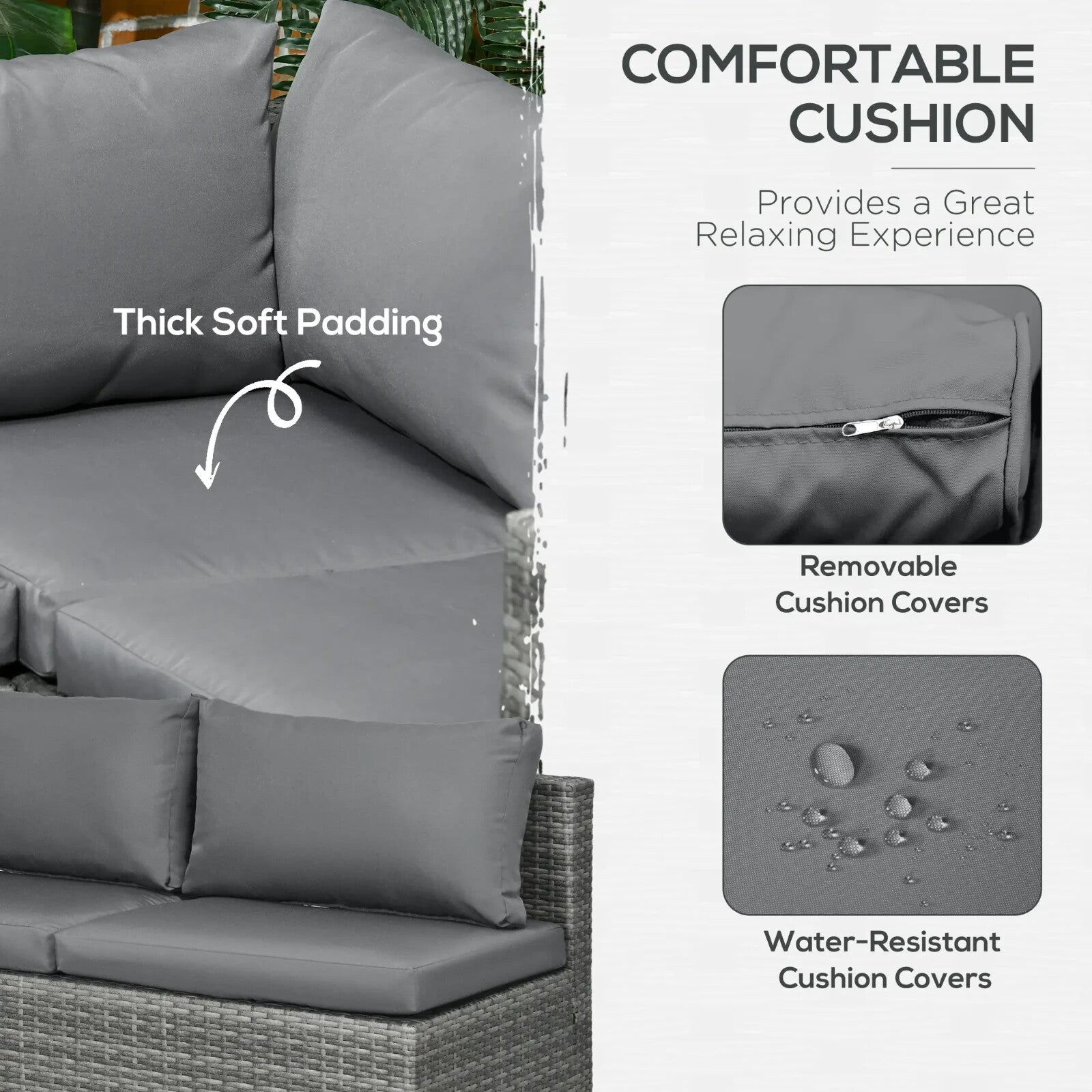 3 Piece Rattan Garden Furniture Set with 4 Seater Corner Sofa and Coffee Table - Home and Garden Furniture Shop - rustic - furniture