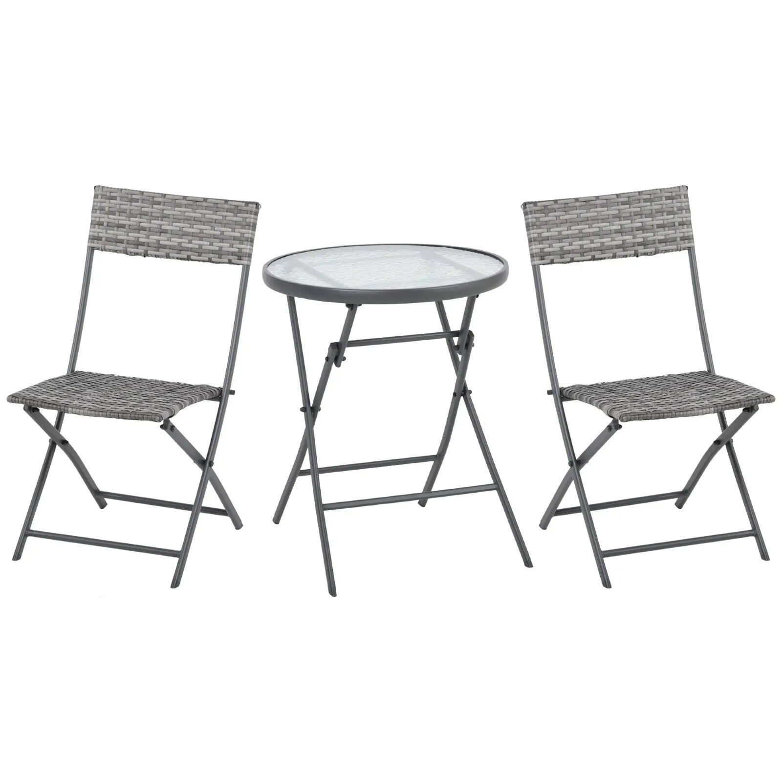 3 - Piece Wicker Bistro Set – Foldable Patio Table and Chairs for Outdoor Use - Home and Garden Furniture Shop - rustic - furniture