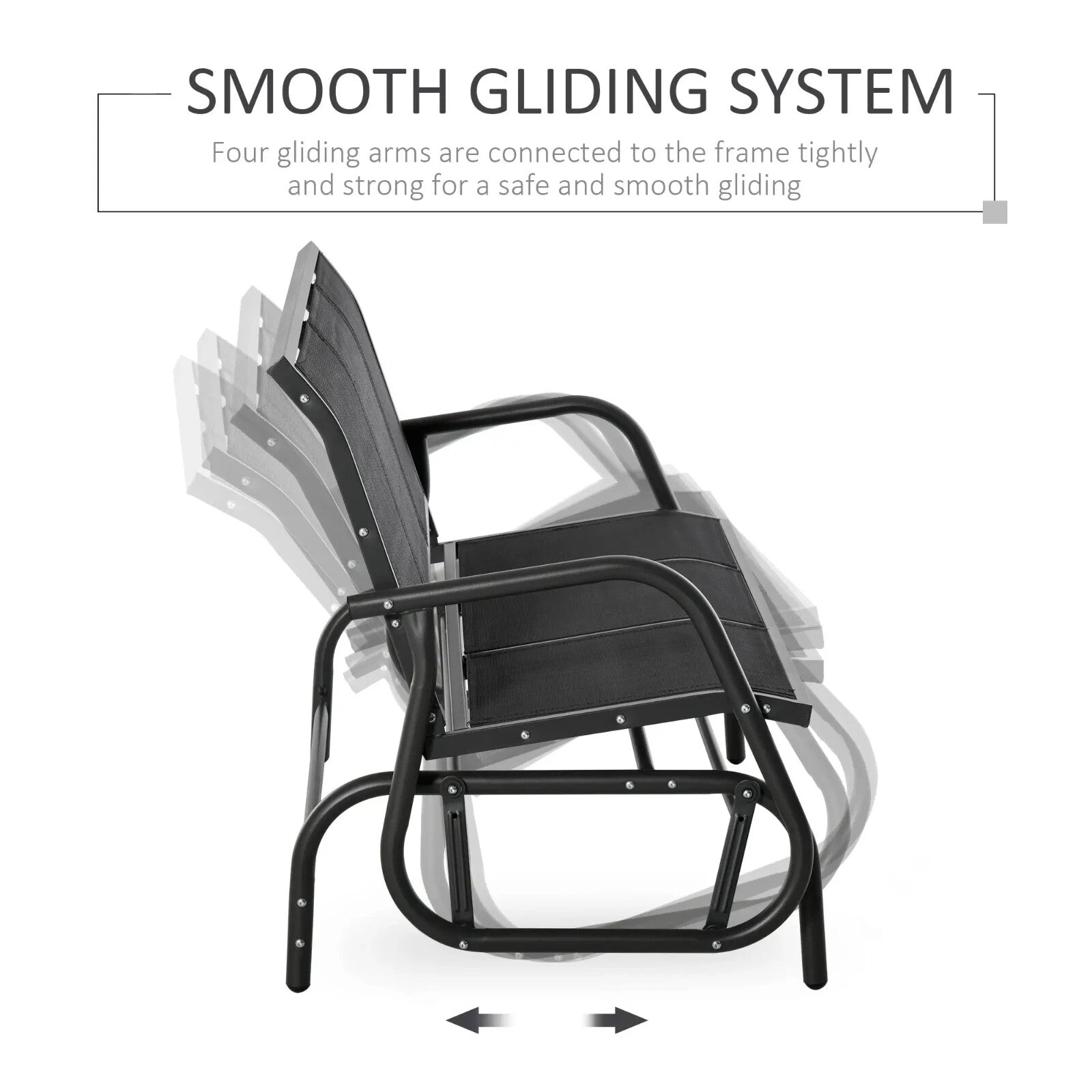 3 Seater Garden Glider Rocking Chair Bench Patio Furniture with Texteline Seat - Home and Garden Furniture Shop - #rustic - furniture#