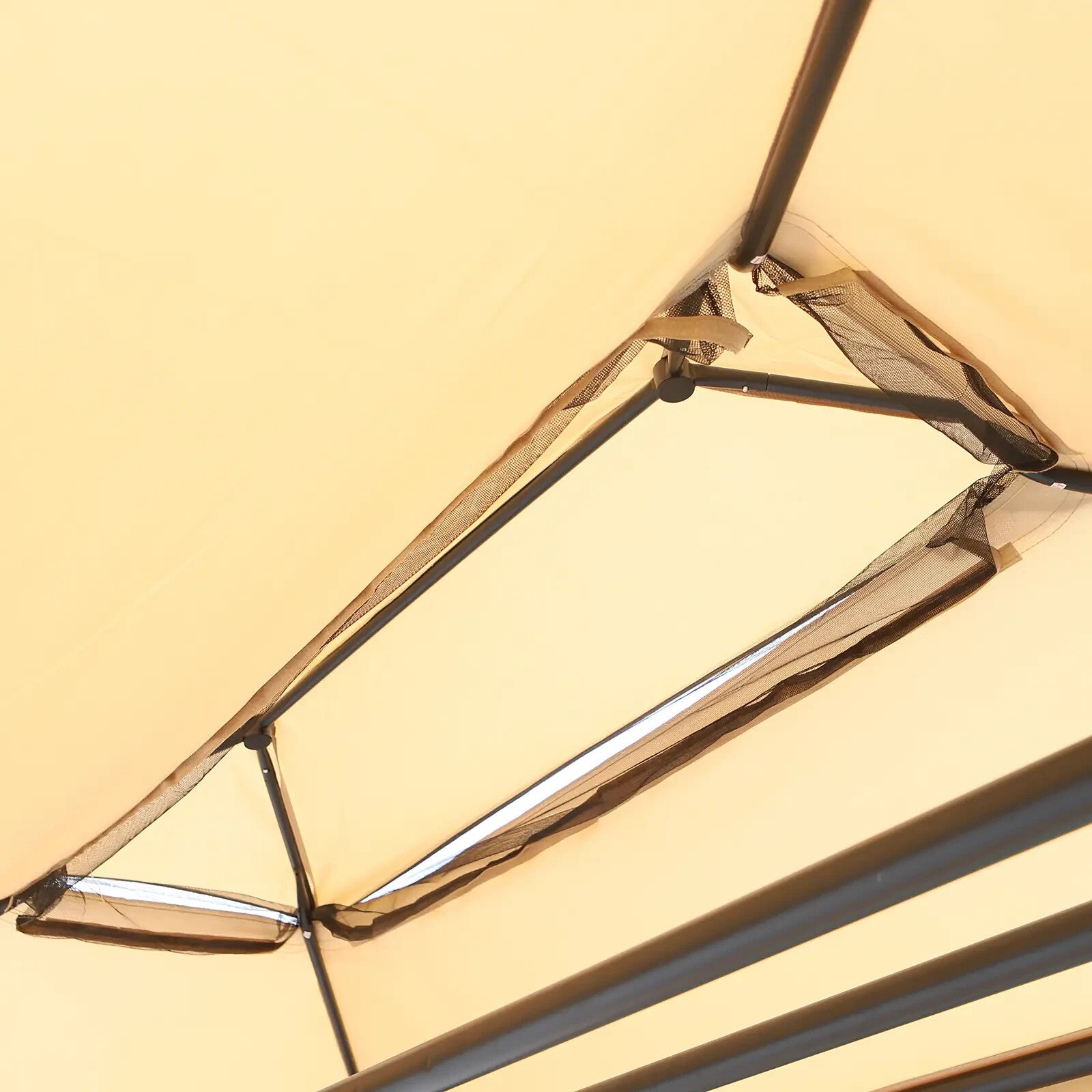 3 Seater Garden Swing Chair Day Bed Patio Gazebo Sides Sun Shade Canopy Cushion - Home and Garden Furniture Shop - rustic - furniture