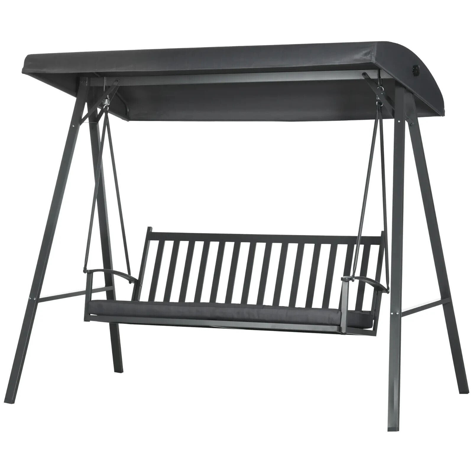 3 Seater Garden Swing Chair Outdoor Canopy Swing Glider with Removable Cushion - Home and Garden Furniture Shop - #rustic - furniture#