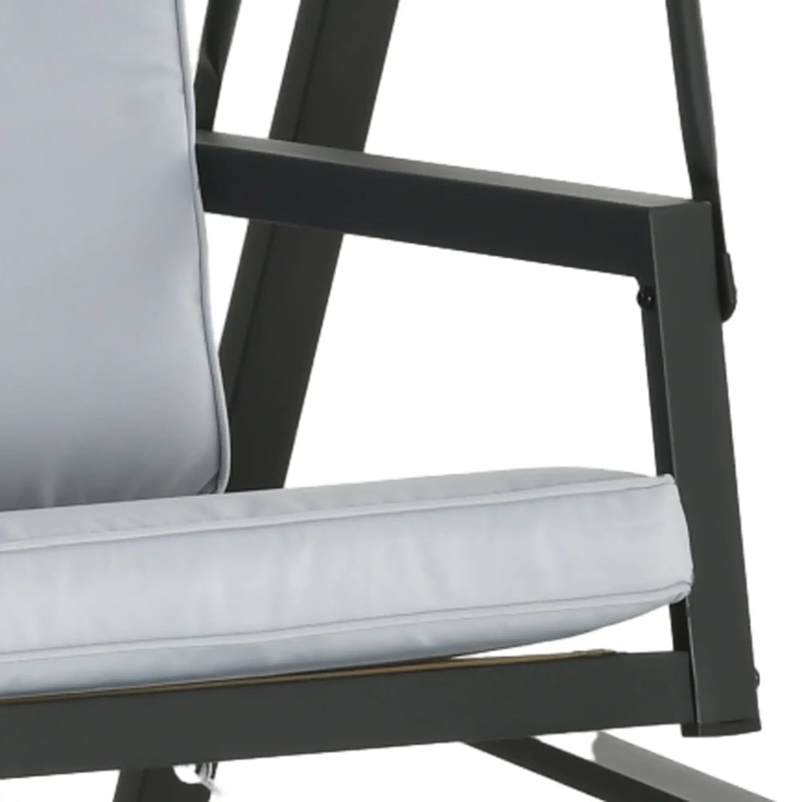 3 Seater Garden Swing Chair with Adjustable Canopy and Cushions Grey Patio Swing - Home and Garden Furniture Shop - rustic - furniture